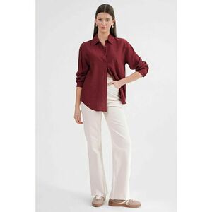 Camasa dama - camasa Relaxed Fit - rosu textil - Visiniu imagine