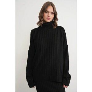 Pulover dama - Guler inalt - Tricot - Negru imagine
