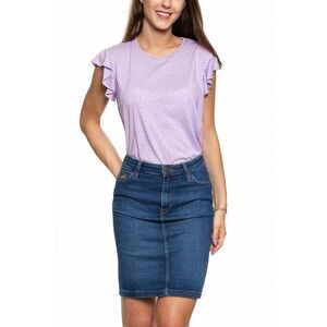 Bluza dama Alina UB Ruffle - mov - bumbac - slim fit - Marime imagine