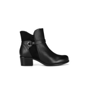 Botine dama piele naturala negru - Negru imagine
