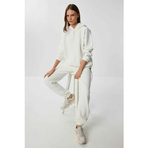 Set hanorac si pantaloni de jogging Happiness Istanbul - alb - textil imagine