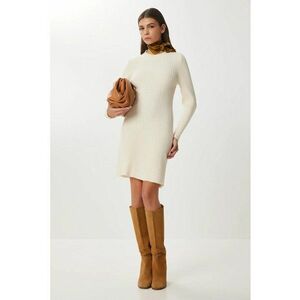Rochii - Happiness Istanbul - Rochie mini tricotata - crem natural - jerseu - One Size imagine