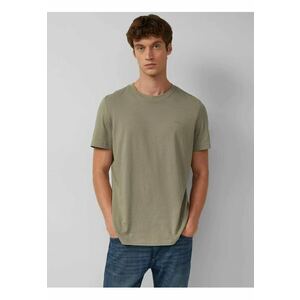 Tricou din bumbac cu decolteu la baza gatului - Verde imagine