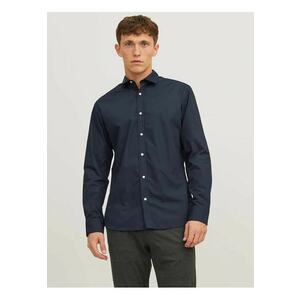 Camasa barbati - din amestec de bumbac - Slim Fit - Bleumarin inchis imagine
