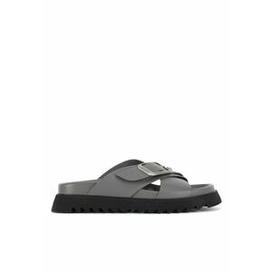 Slapi DEBRA-25SS469 - gri - piele naturala imagine