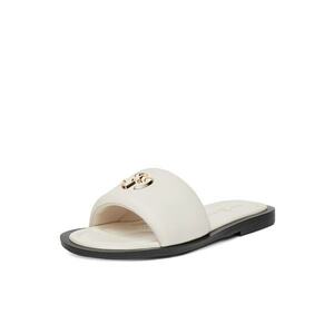 Slapi dama - piele naturala - alb imagine