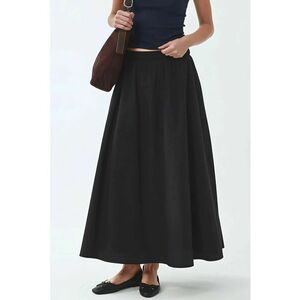 Fusta midi talie elastica - neagra imagine