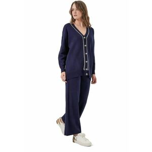 Compleu dama - Bleumarin - Tricot - Decolteu in V - 2 piese - imagine