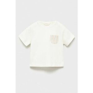 Tricou din bumbac cu buzunar pe piept - Alb imagine