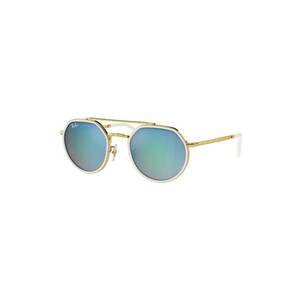 Ochelari de soare rotunzi unisex - Alb/Auriu imagine