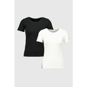 Set de tricouri de casa din amestec de bumbac cu croiala slim fit - 2 piese - Alb/Negru imagine
