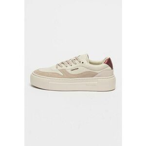 Pantofi sport flatform cu garnituri de piele intoarsa - Alb/Lila pal imagine