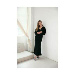 Rochie maxi dama - Kundry - pruna - Negru imagine