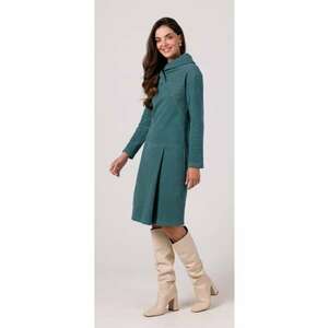 Rochie cu guler inalt - turcoaz - imagine