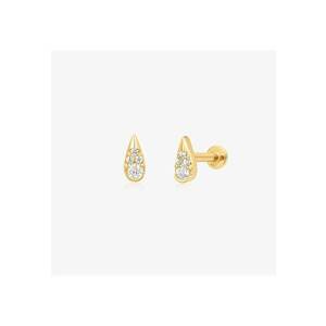Cercei piercing labret din aur galben Drop - Zirconiu imagine
