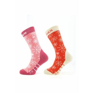 Kids Ski Socks Snow sosete de schi si snowboard - Coral/Roz - Roz imagine
