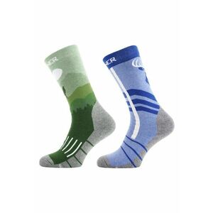 Kids Socks Wildlife sosete de schi si snowboard - Albastru/Verde - Verde/Albastru imagine