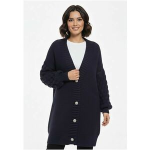 Pulover dama - cardigan oversize - bleumarin - cu nasturi imagine