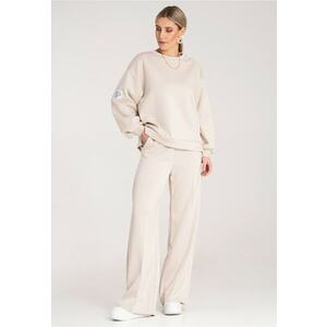 Set trening dama - croi larg - bej - viscoza - imagine