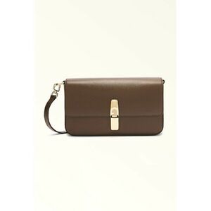 Geanta crossbody din piele cu clapa Iride - Maro inchis imagine