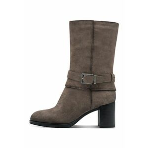 Botine cu toc masiv - Maro inchis imagine