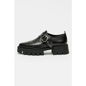 Pantofi casual din piele cu varf migdalat Jaden - Negru imagine