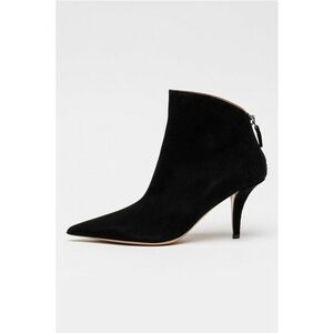 Botine din piele intoarsa cu fermoar pe partea din spate Jessica - Negru imagine