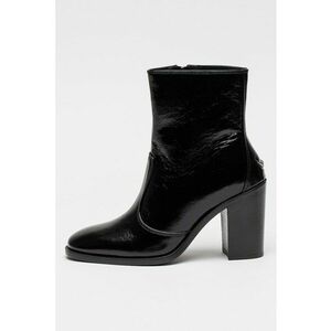 Botine din piele cu aspect lacuit Preiser - Negru imagine