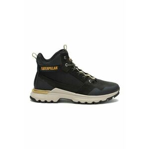 Ghete demi-wedge cu garnituri din piele - Negru imagine