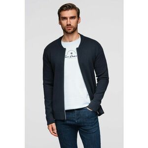 Cardigan tricotat fin cu fermoar - Bleumarin imagine
