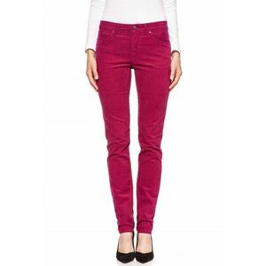 Pantaloni dama - slim - roz - bumbac/elastan - imagine