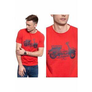 Tricou barbatesc Alex C Print - rosu - bumbac - croiala regular - Marime imagine
