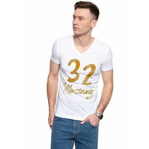 Tricou barbat - AARON V PRINT - alb - bumbac - Marime imagine
