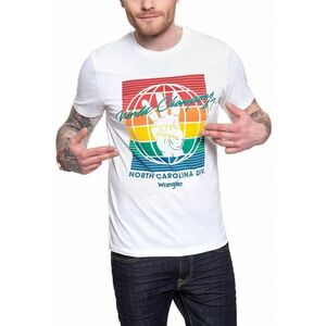 Tricou barbati GLOBE TEE - alb - 100% bumbac - croiala regular fit - imagine