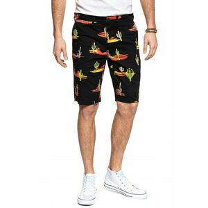 Pantaloni scurti barbati - CHINO SHORT - negru - bumbac - imagine