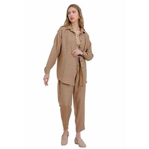 Set camasa cu maneca lunga si pantaloni dama - viscoza/in - Camila Maro - imagine
