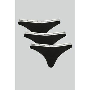 Set de chiloti tanga cu logo - 3 perechi - Negru/Gri/Alb murdar imagine