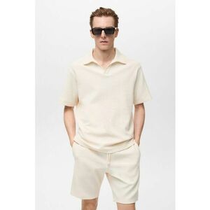 Tricou polo din amestec de bumbac - Alb fildes imagine