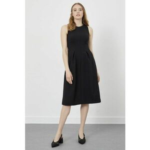 Rochie midi cu croiala in A - Negru imagine