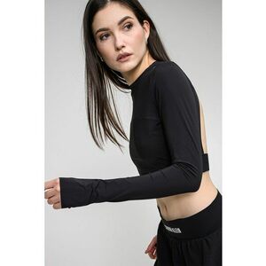 Blua crop cu spate decupat - Negru imagine
