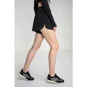 Pantaloni scurti cu croiala ampla si banda elastica logo pentru fitness - Negru imagine