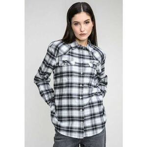 Camasa regular fit cu model in carouri - Alb/Negru imagine