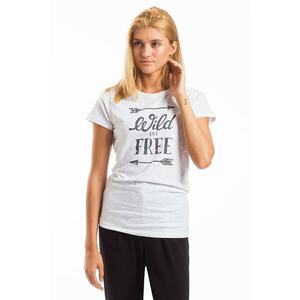 Tricou din amestec de bumbac Adele - Alb imagine