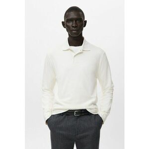 Bluza polo de bumbac - Alb fildes imagine