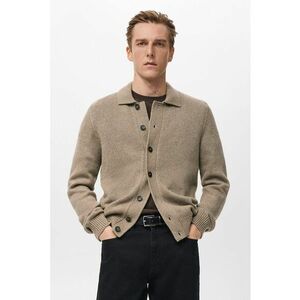 Cardigan uni din amestec de lana - Maro deschis imagine