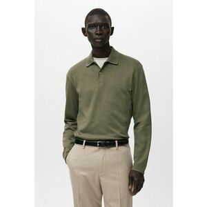 Bluza polo de bumbac - Verde masliniu imagine