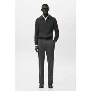 Pulover tricotat polo - Negru melange imagine