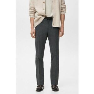 Pantaloni slim-fit cu pliuri - Gri melange imagine