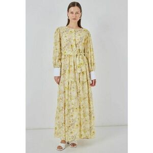 Rochie maxi cu nasturi galben - Galben chihlimbar imagine