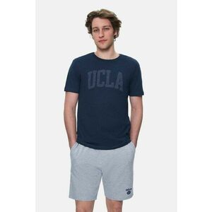 Tricou regular fit - decolteu la baza gatului - imprimeu cu logo - Albastru - CULVER imagine